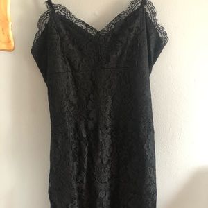 Black spaghetti strap short dress